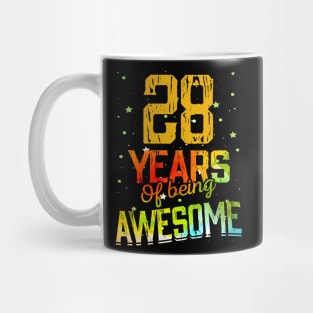 28 Years Of Being Awesome Gifts 28th Anniversary Gift Vintage Retro Funny 28 Years Birthday Men Women Mug